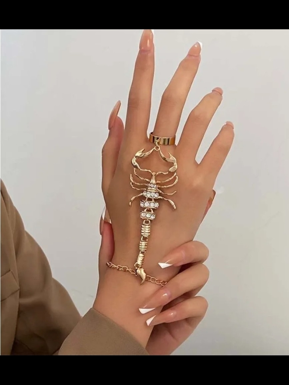 NWOT- Gold Scorpion Hand Chain Bracelet - Women Jewelry.